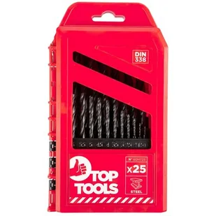 Topex Grupa sp. z o.o. S.K. Wiertła do metalu HSS, 1.0-13.0 mm zestaw 25 elementów 60H725 - Narzędzia warsztatowe - miniaturka - grafika 1