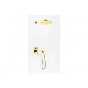 KOHLMAN QW220EGDBQ25 zestaw prysznicowy z deszczownicą 25cm GOLD BRUSHED - Zestawy prysznicowe - miniaturka - grafika 1