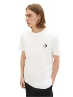 Koszulki męskie - Tom Tailor Denim T-Shirt 1037205 Biały Regular Fit - miniaturka - grafika 1
