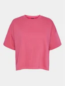 Koszulki i topy damskie - Pieces T-Shirt Chilli Summer 17118870 Różowy Loose Fit - miniaturka - grafika 1