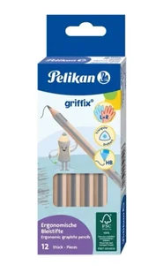 Ołówek Griffix HB (12szt) - PELIKAN - Przybory szkolne - miniaturka - grafika 1