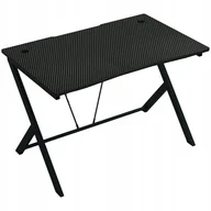 Biurka gamingowe - BIURKO STOLIK GAMINGOWE KOMPUTEROWE LOFT NOWOCZESNE CZARNE CARBON 100 CM - miniaturka - grafika 1