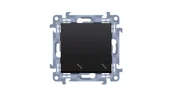 Wyłączniki światła i elektryczne - Simon 10 Łącznik schodowy podwójny z podświetleniem LED (moduł) 10AX, 250V, zaciski śrubowe czarny mat CW6/2L.01/49 - miniaturka - grafika 1