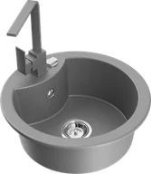 Zlewozmywaki z baterią - Mexen Diego zlewozmywak granitowy 1-komorowy z baterią kuchenną Rita, szary - 6512-71-670300-71 - miniaturka - grafika 1