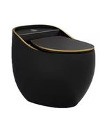 Kompakty WC - Lavita SILIA RIM Kompakt WC Black/Gold line z deską - miniaturka - grafika 1