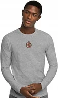Koszulki męskie - T-shirt Męski Długi Rękaw Longsleeve Bawełna S Szary - miniaturka - grafika 1