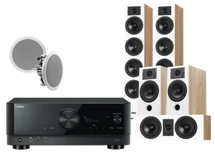 Kino domowe Yamaha RX-V6A (czarny) + Diva 6 + 3 + 7 (dąb) + RD 260 (biały) - Kino domowe - miniaturka - grafika 1