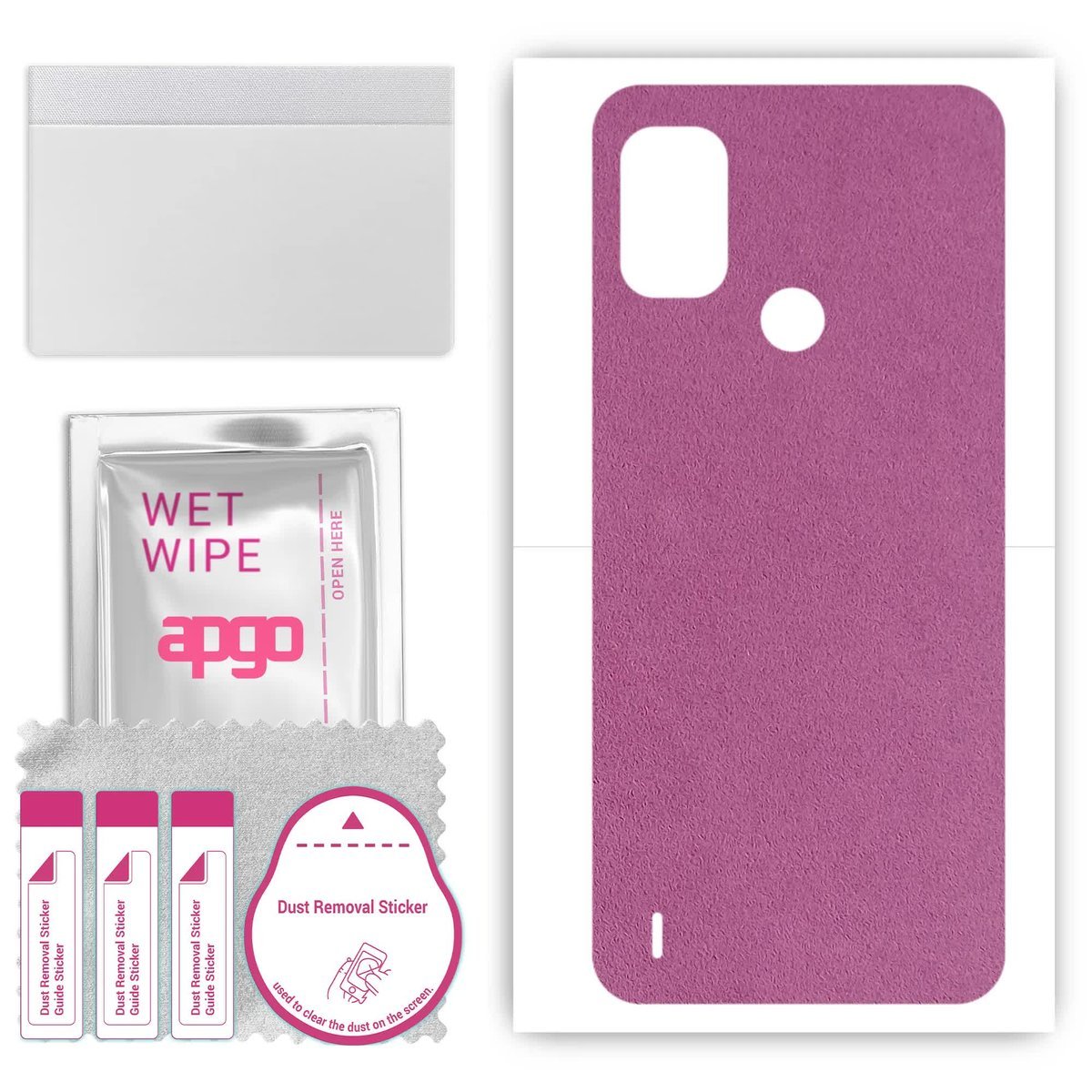 Folia naklejka skórka strukturalna na TYŁ Zamsz do Nokia C21 Plus - Zamsz Fioletowy - apgo SKINS