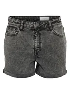Spodnie sportowe damskie - Noisy May Szorty jeansowe Moni 27033697 Szary Slim Fit - miniaturka - grafika 1