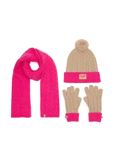 Roxy Zestaw czapka, szalik i rękawiczki RX-KF-001-AW24 Różowy - Rękawiczki dla dzieci - miniaturka - grafika 1