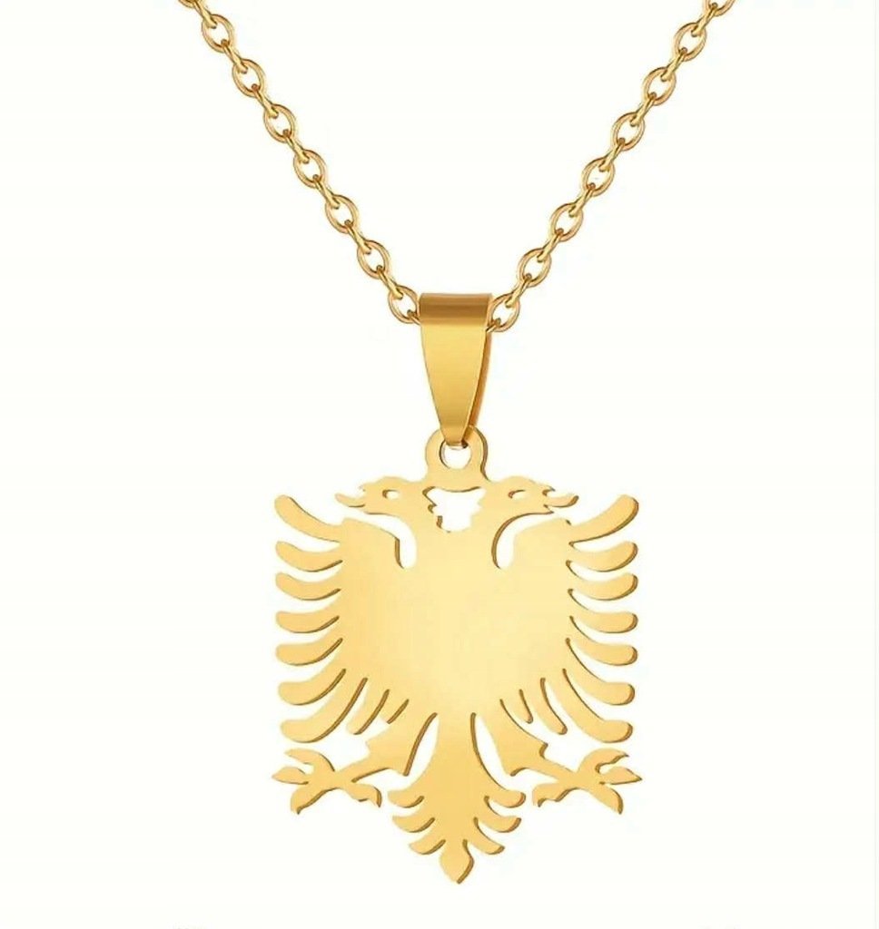 Naszyjnik Wisiorek Albański Herb Złoty Albania Orzeł Prezent