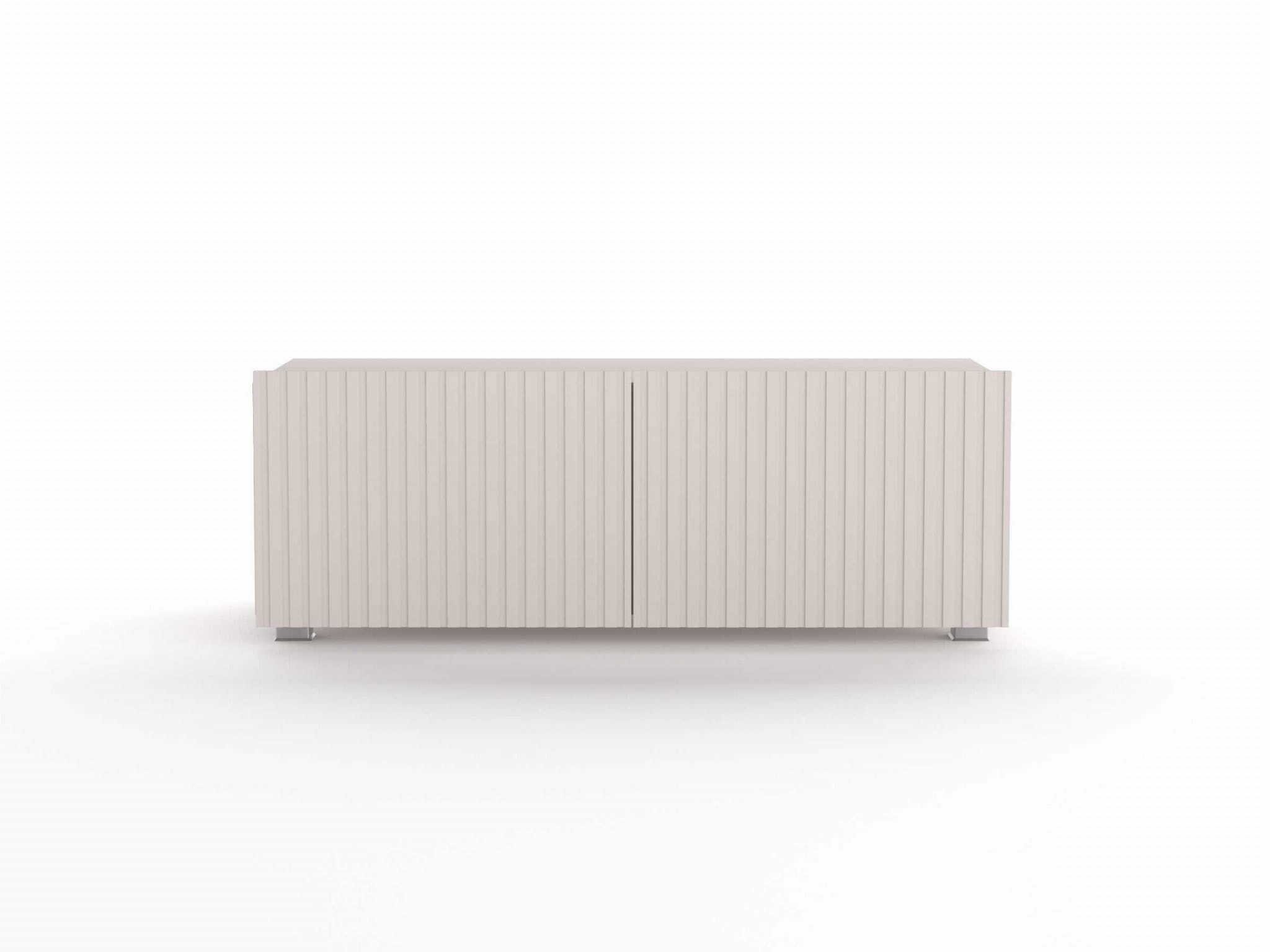 Szafka RTV Stojąca KOLDER Szerokość 100 cm Cashmere Ryflowany Front Do Salonu KL-01-CAH