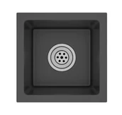 Zlewozmywaki - Elior Czarny kwadratowy zlewozmywak C8-F40 - miniaturka - grafika 1
