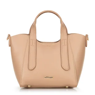 Damski kuferek z wyjmowaną saszetką mały beżowy - Torebki damskie Damski kuferek z wyjmowaną saszetką mały beżowy - Torebki damskie - miniaturka - grafika 1