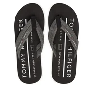 Klapki i japonki męskie - Japonki Tommy Hilfiger Hilfiger Chambray Beach Sandal FM0FM05751 Szary - miniaturka - grafika 1