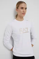 Bluzy damskie - EA7 Emporio Armani bluza damska kolor biały z aplikacją - miniaturka - grafika 1