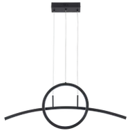 Lampy sufitowe - Evora - lampa wisząsza LED czarny mat - miniaturka - grafika 1