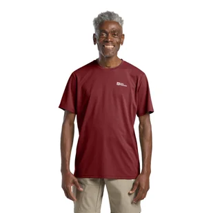 Męska koszulka Jack Wolfskin DELGAMI S/S M deep ruby - S - Koszulki męskie - miniaturka - grafika 1