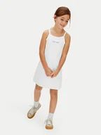 Sukienki i spódniczki dla dziewczynek - Calvin Klein Sukienka letnia Skater LVCKSJH08G Biały Regular Fit - miniaturka - grafika 1