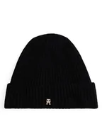 Czapki damskie - Tommy Hilfiger Czapka Th Cashmere AW0AW17772 Czarny - miniaturka - grafika 1