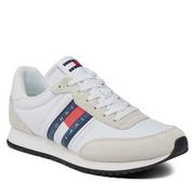 Półbuty męskie - Sneakersy Tommy Jeans Tjm Runner Casual Ess EM0EM01351 White YBR - miniaturka - grafika 1