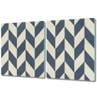 Deski do krojenia - Dwuczęściowa Deska Kuchenna ze Wzorem - 2x 40x52 cm - Szare wektory - miniaturka - grafika 1