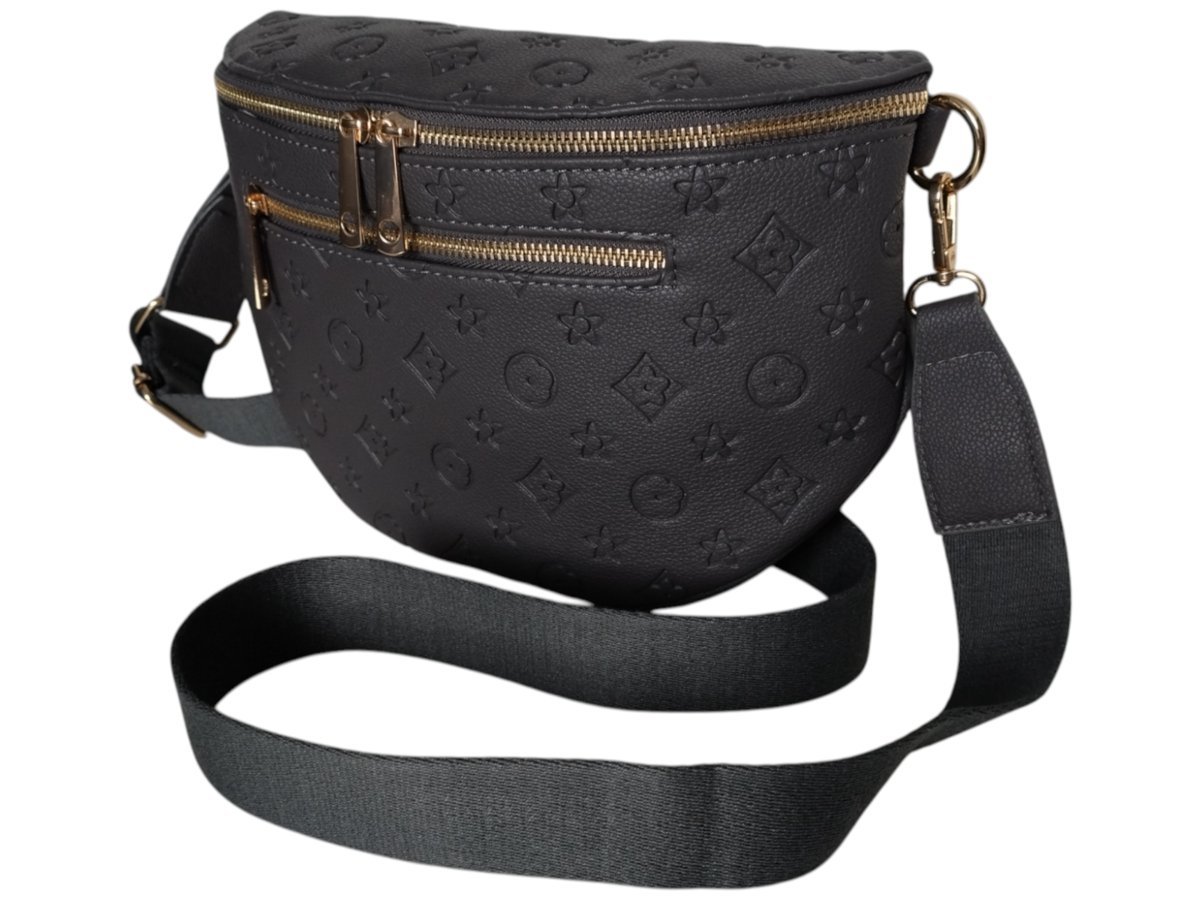 Nerka Damska Na Ramię, Szara Torebka Damska, Saszetka Na Szerokim Pasku