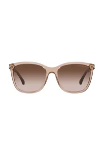 Okulary przeciwsłoneczne - Emporio Armani okulary przeciwsłoneczne damskie kolor beżowy - grafika 1