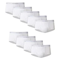 Majtki damskie - Hanes Męskie białe figi bez metki z paskiem ComfortFlex - dostępne wiele paczek, 9-pak - biały, L - miniaturka - grafika 1