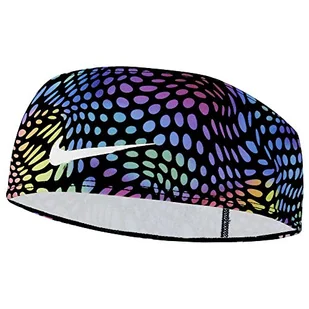 Nike DRI-FIT Swoosh Headband 2.0 opaska na czoło z poliestru i elastanu w kolorze czarny/dynamiczny turq/srebrny, N.100.4515.930.OS - Ozdoby do włosów - miniaturka - grafika 1
