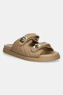 Klapki i japonki damskie - Steve Madden klapki skórzane Schmona-CN damskie kolor beżowy SM11003714 - miniaturka - grafika 1