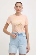Koszulki sportowe damskie - Guess t-shirt bawełniany damski kolor pomarańczowy W4GI20 I3Z14 - miniaturka - grafika 1
