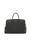 Teczki i aktówki - Czarna skórzana teczka męska do ręki i na ramię - miniaturka - grafika 1