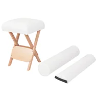 Stoły i łóżka do masażu - The Living Store Składany stołek do masażu z 2 wałkami - grubość siedziska 12 cm - Składany Stołek Do Masażu - miniaturka - grafika 1