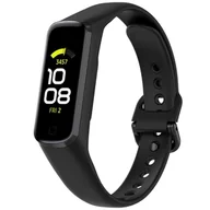 Akcesoria do smartwatchy - Sportowy pasek gumowy soft Alogy strap do Samsung Galaxy Fit 2 SM-R220 Czarny - miniaturka - grafika 1