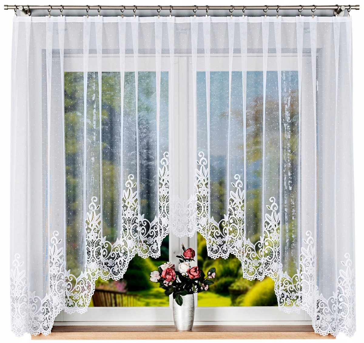 Firana żakardowa BERENIKA rozm. 300x160cm (gotowa) z łukiem