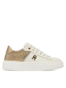 Tommy Hilfiger Sneakersy Low Cut Lace-Up Sneaker T4A9-33935-1281 M Biały - Buty dla dziewczynek - miniaturka - grafika 1