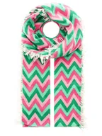 Apaszki i szaliki damskie - Zwillingsherz Szal w kolorze różowo-zielonym - 190 x 75 cm - miniaturka - grafika 1