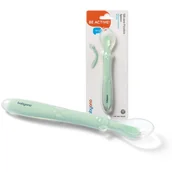 Sztućce dla dzieci - Babyono Łyżeczka Dla Niemowląt Elastyczna Miętowa 6m+ - miniaturka - grafika 1