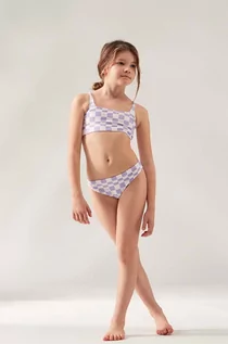 Stroje kąpielowe dla dziewczynek - Roxy dwuczęściowy strój kąpielowy dziecięcy kolor fioletowy - grafika 1