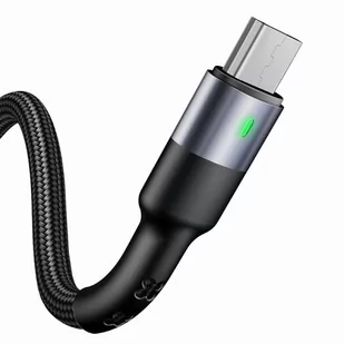 USAMS Kabel pleciony U26 microUSB 1m 2A Fast Charging czarny/black SJ312USB01 (US-SJ312) SJ312MC01 - Kable USB - miniaturka - grafika 2