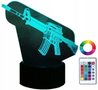 Lampy stojące - Lampka Nocna LED 3D Led Broń Karabin M4A1 Pistolet - miniaturka - grafika 1