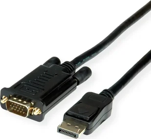 Kabel Roline ROLINE Kabel DisplayPort-VGA DP ST - VGA ST schwarz 2m - Kable komputerowe i do monitorów - miniaturka - grafika 1