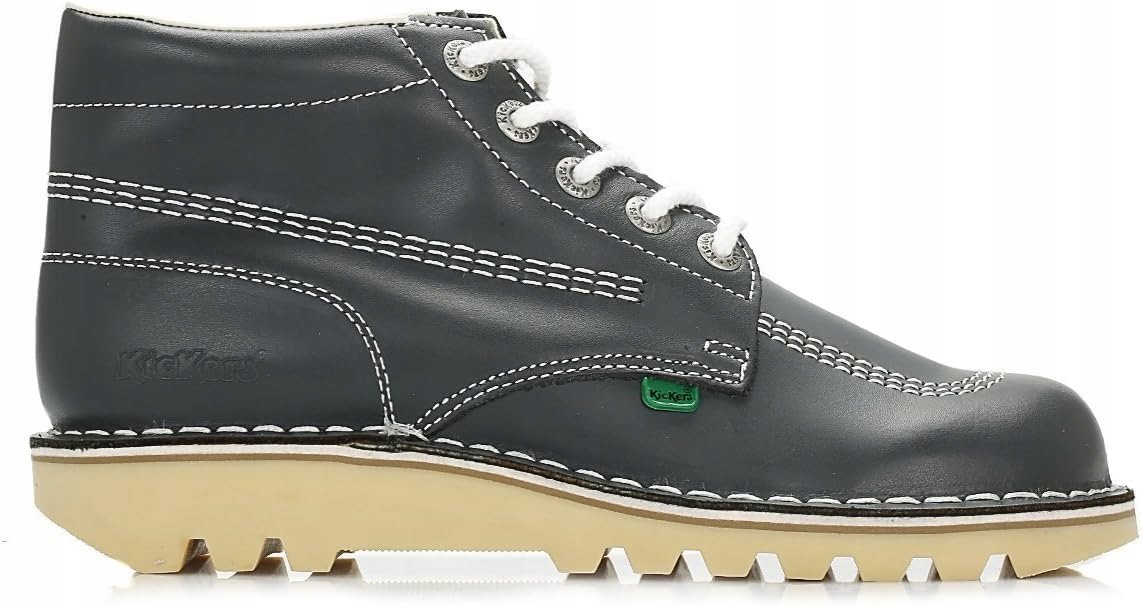 Kickers Młodzieżowe Botki Skórzane z Logo 39 Jie