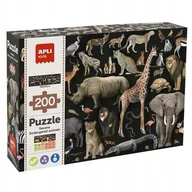 Puzzle - Puzzle edukacyjne 200 el. Apli Kids - Zagrożone zwierzęta Sawanna 6+ - miniaturka - grafika 1