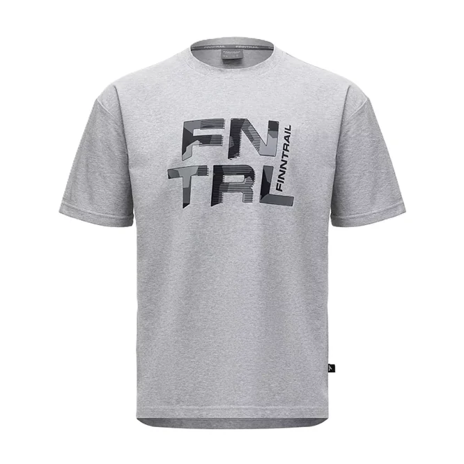Marškinėliai Finntrail BIG LOGO Szary Melanż 6733
