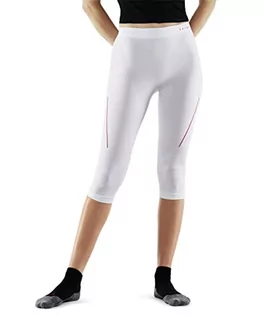 Legginsy - Falke Damskie legginsy, oddychające legginsy do jazdy na nartach o długości 3/4, ciepłe spodnie funkcyjne, 1 opakowanie, białe, M 39117 - grafika 1