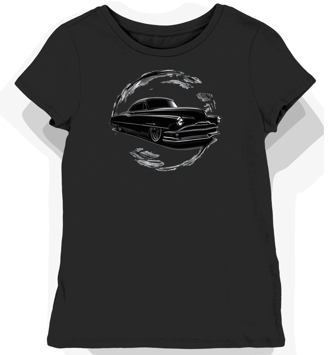Koszulka damska czarna z Motywem Klasycznego Silnika Oldsmobile M