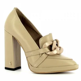 Beżowe czółenka damskie CARINII - Carinii - Mokasyny damskie - miniaturka - grafika 1