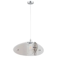 Lampy sufitowe - Lampa wisząca Kelis chromowana przezroczysty-biała 1xE27x15W nowoczesna wym: 85 x 51 x 51 cm szkło Alfa - miniaturka - grafika 1